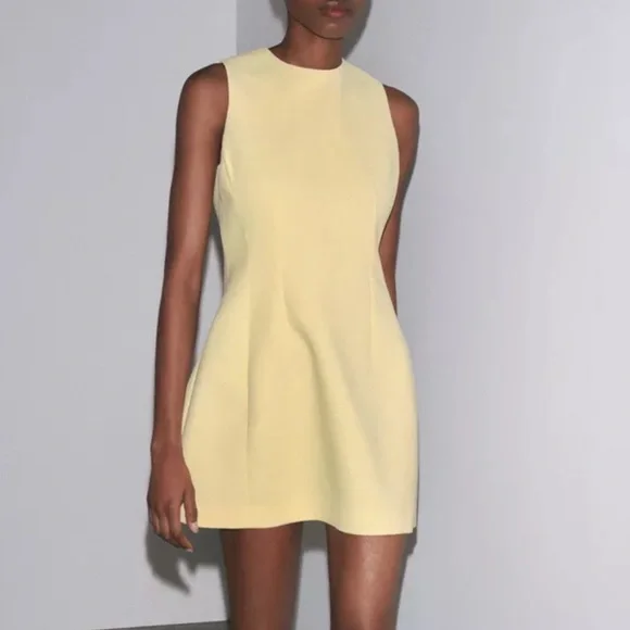 strapless open back dress Light Yellow Off Shoulder Lovely Organza Party Dress, Cute Short Prom   Cutedressy